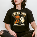 Pumpkin Chess Halloween T-Shirt, Check Boo King and Ghost Knight, Art Deco Spooky Season, Comfort Colors