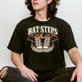 Bat Wing Sneakers Halloween T-Shirt, Bat Steps Pumpkin Design, Minimalist Spooky Season, Comfort Colors