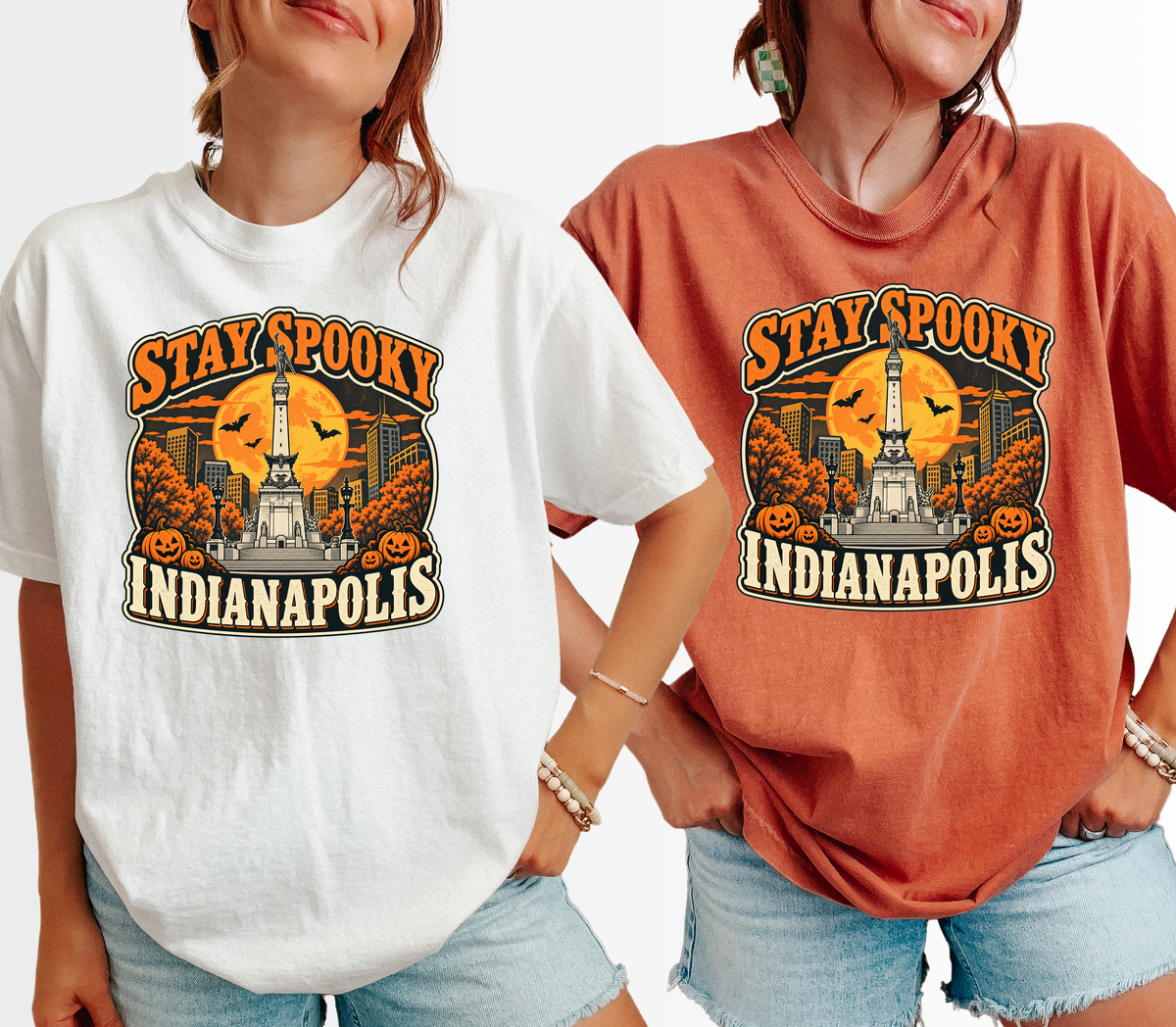 Indianapolis Halloween T-Shirt, Soldiers and Sailors Monument, Retro Pumpkin Souvenir, Comfort Colors