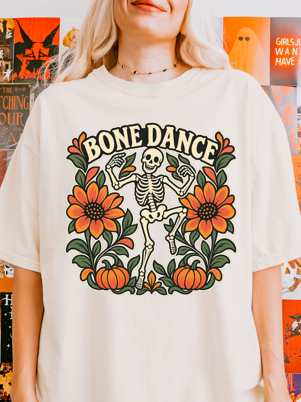 Halloween T-Shirt, Bone Dance Skeleton, Comfort Colors