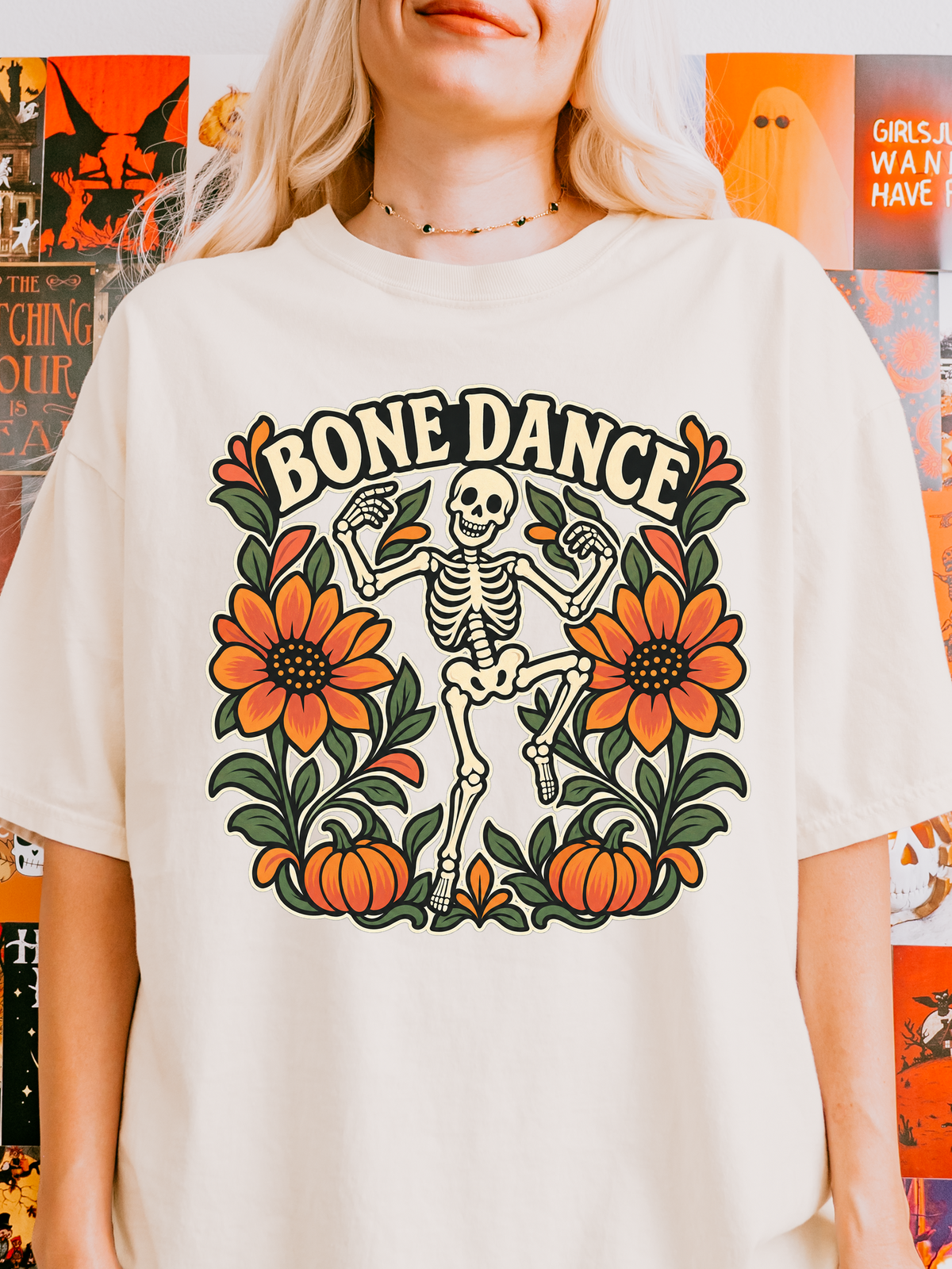 Halloween T-Shirt, Bone Dance Skeleton, Comfort Colors
