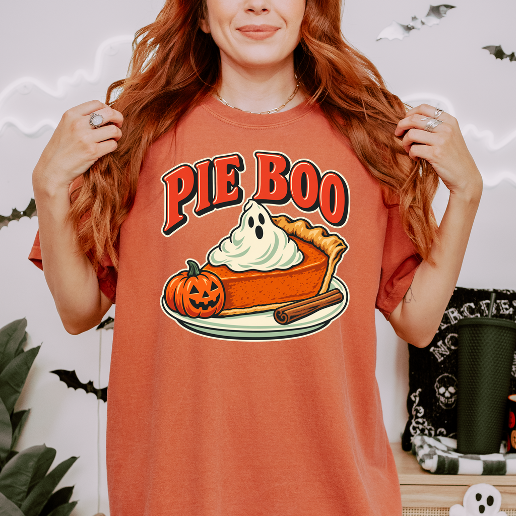 Pumpkin Pie Halloween T Shirt, Pie Boo Ghost Dollop, Retro Diner Food Illustration, Comfort Colors Spooky Season