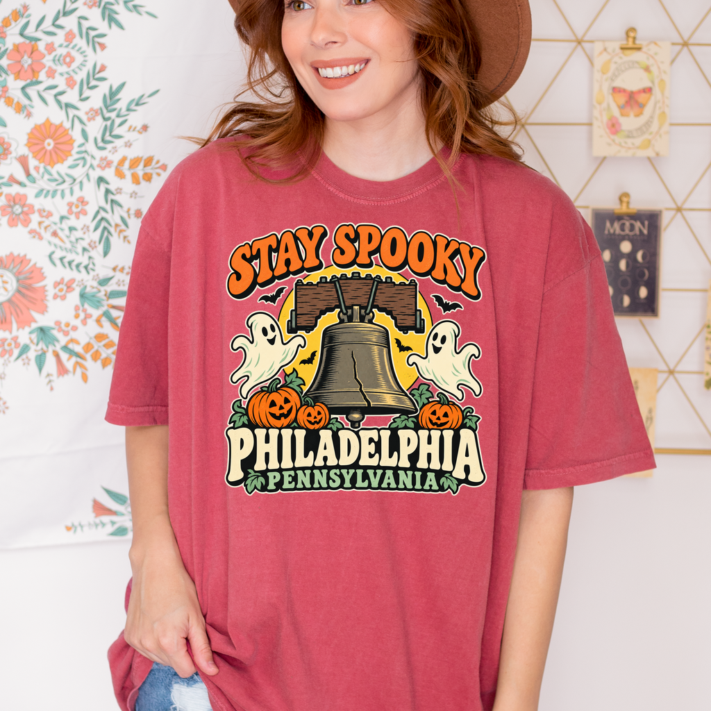 Philadelphia Halloween T-shirt, Liberty Bell Ghosts, Retro Pennsylvania Souvenir, Comfort Colors Spooky Season