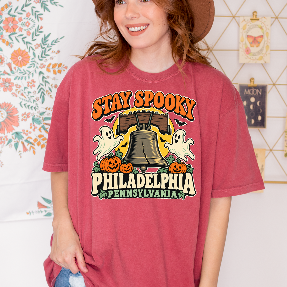 Philadelphia Halloween T-shirt, Liberty Bell Ghosts, Retro Pennsylvania Souvenir, Comfort Colors Spooky Season