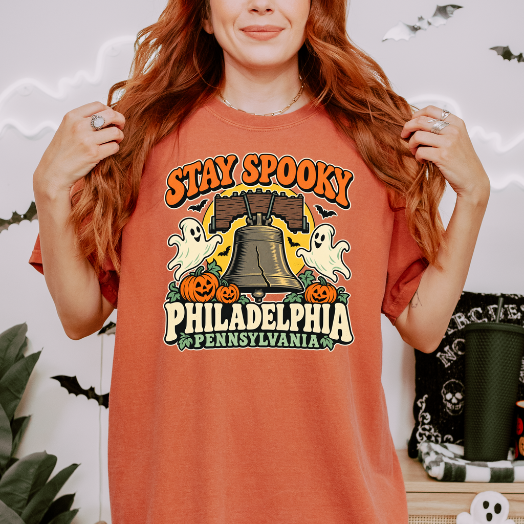 Philadelphia Halloween T-shirt, Liberty Bell Ghosts, Retro Pennsylvania Souvenir, Comfort Colors Spooky Season