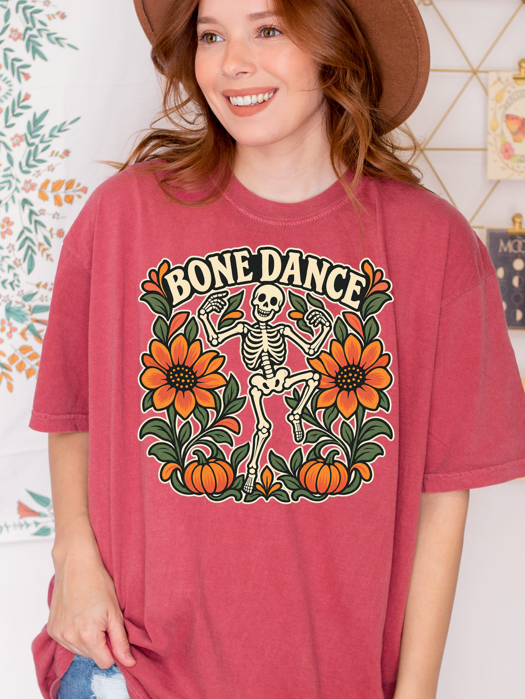 Halloween T-Shirt, Bone Dance Skeleton, Comfort Colors