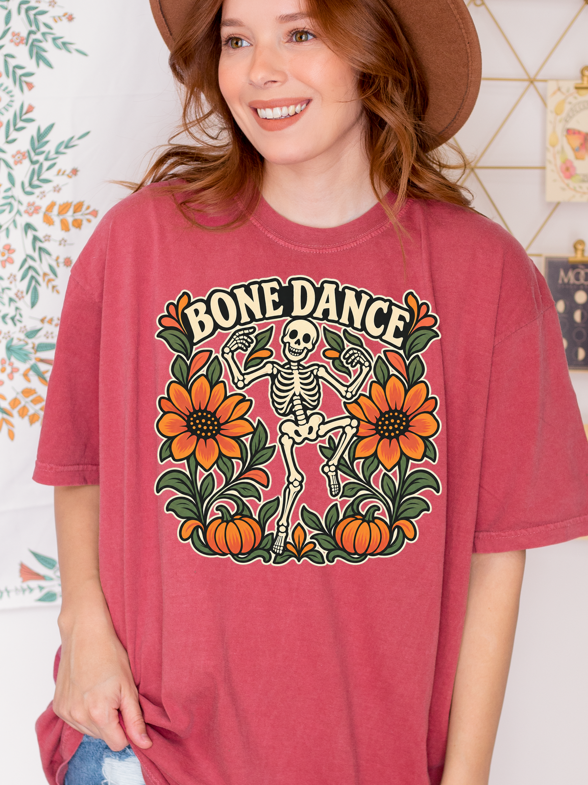 Halloween T-Shirt, Bone Dance Skeleton, Comfort Colors