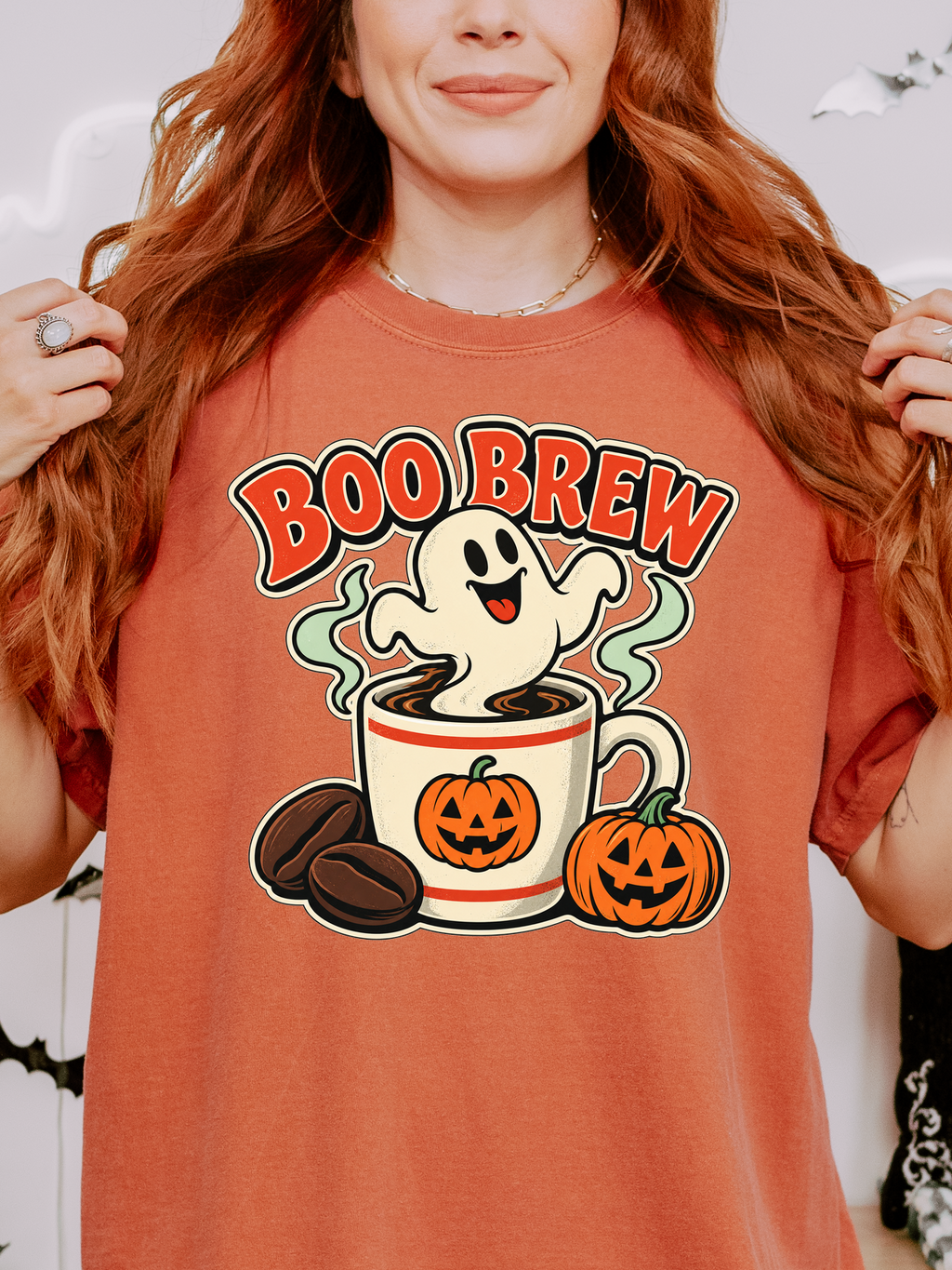 Halloween T-Shirt, Boo Brew Ghost Coffee, Retro Diner Art, Comfort Colors