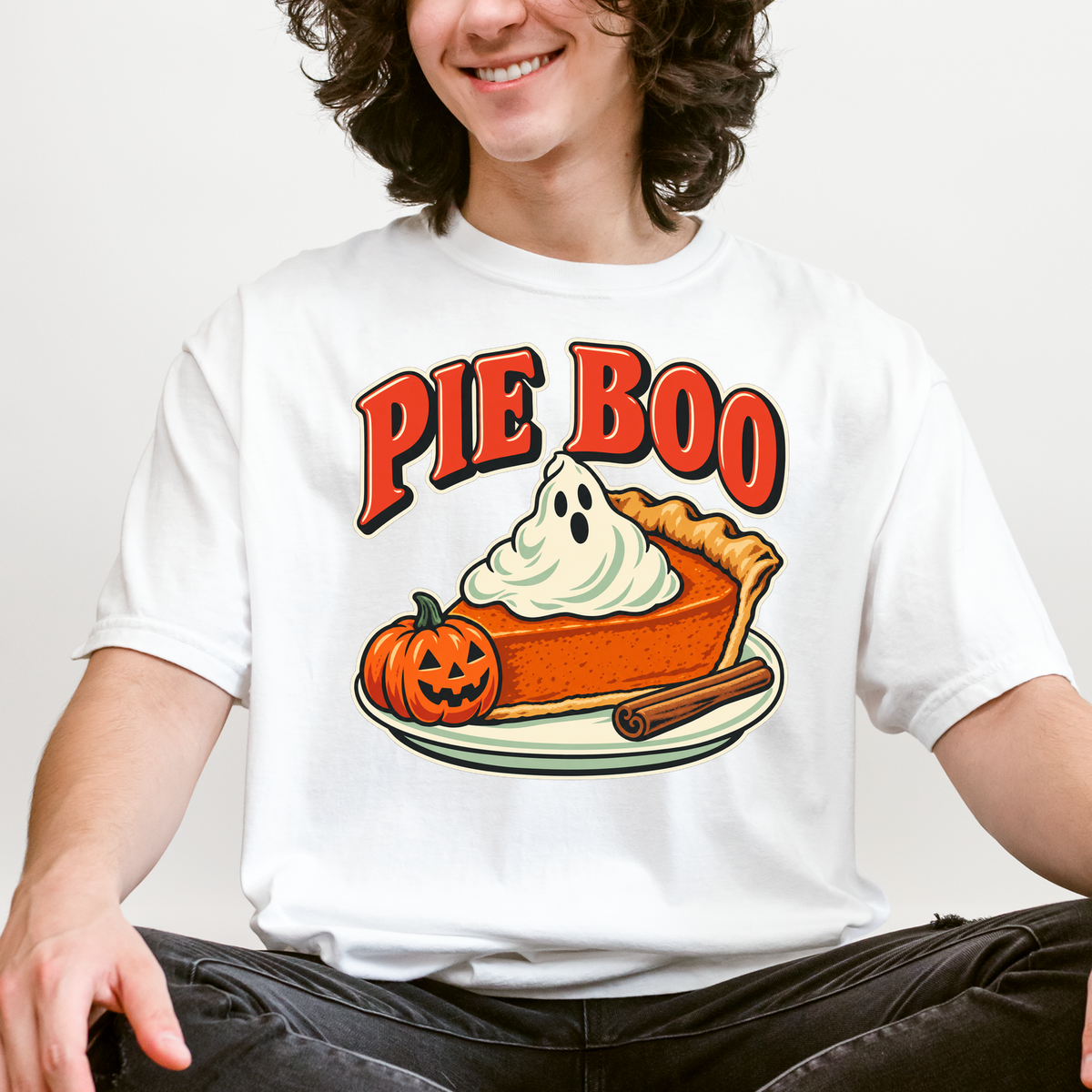 Pumpkin Pie Halloween T Shirt, Pie Boo Ghost Dollop, Retro Diner Food Illustration, Comfort Colors Spooky Season