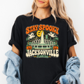 Jacksonville Halloween T-Shirt, Friendship Fountain Retro Ghost and Pumpkin Design, Florida Comfort Colors Souvenir
