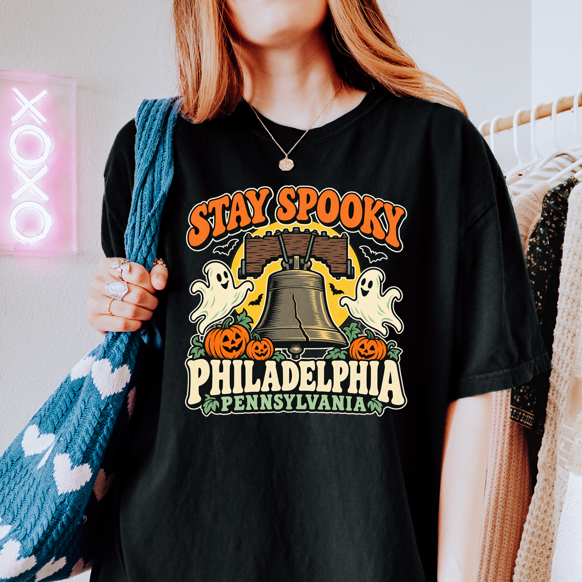 Philadelphia Halloween T-shirt, Liberty Bell Ghosts, Retro Pennsylvania Souvenir, Comfort Colors Spooky Season