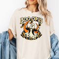 Ghost Music Conductor Halloween T-Shirt, Boo Opus Art Deco Musical Notes, Comfort Colors Spooky Season