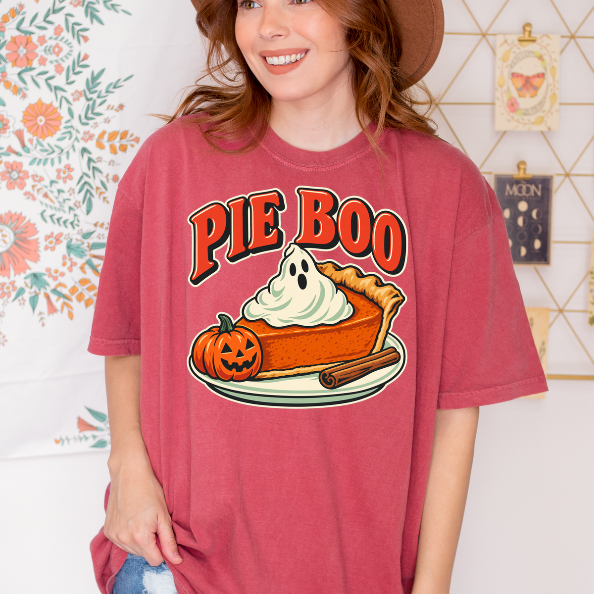Pumpkin Pie Halloween T Shirt, Pie Boo Ghost Dollop, Retro Diner Food Illustration, Comfort Colors Spooky Season