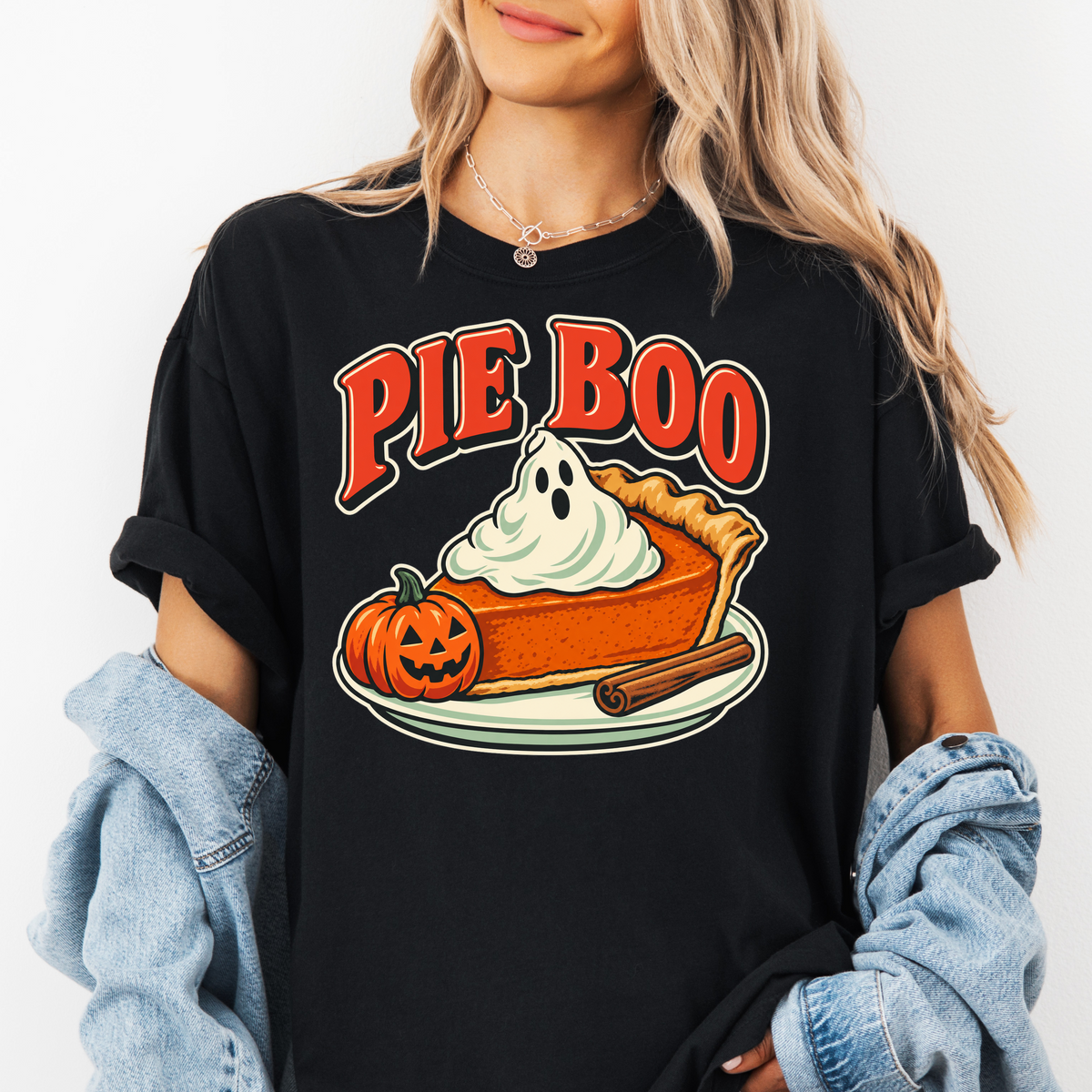 Pumpkin Pie Halloween T Shirt, Pie Boo Ghost Dollop, Retro Diner Food Illustration, Comfort Colors Spooky Season