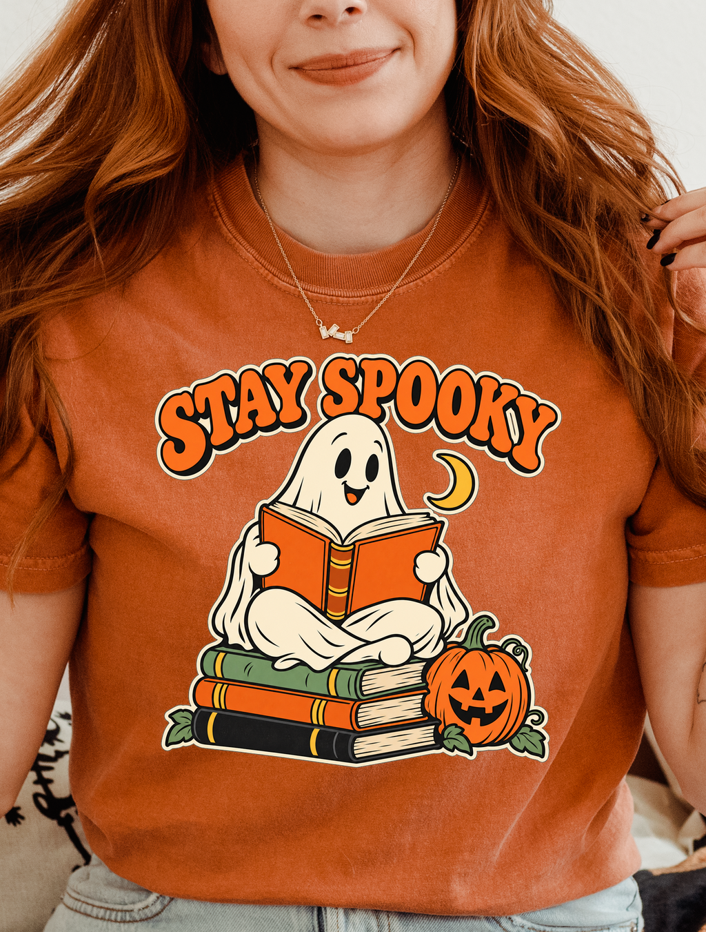 Ghost Reading Club Halloween T-Shirt, Stay Spooky, Comfort Colors