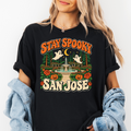San Jose Halloween T-Shirt, San Jose Municipal Rose Garden Ghosts, Retro 1950s Cartoon, Comfort Colors California Souvenir