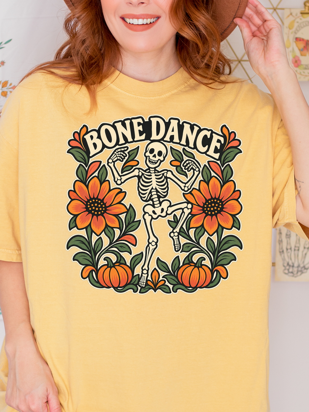 Halloween T-Shirt, Bone Dance Skeleton, Comfort Colors