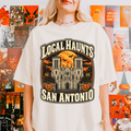 San Antonio Halloween T-Shirt, San Fernando Cathedral, Comfort Colors Retro Souvenir, Harvest Moon and Pumpkins
