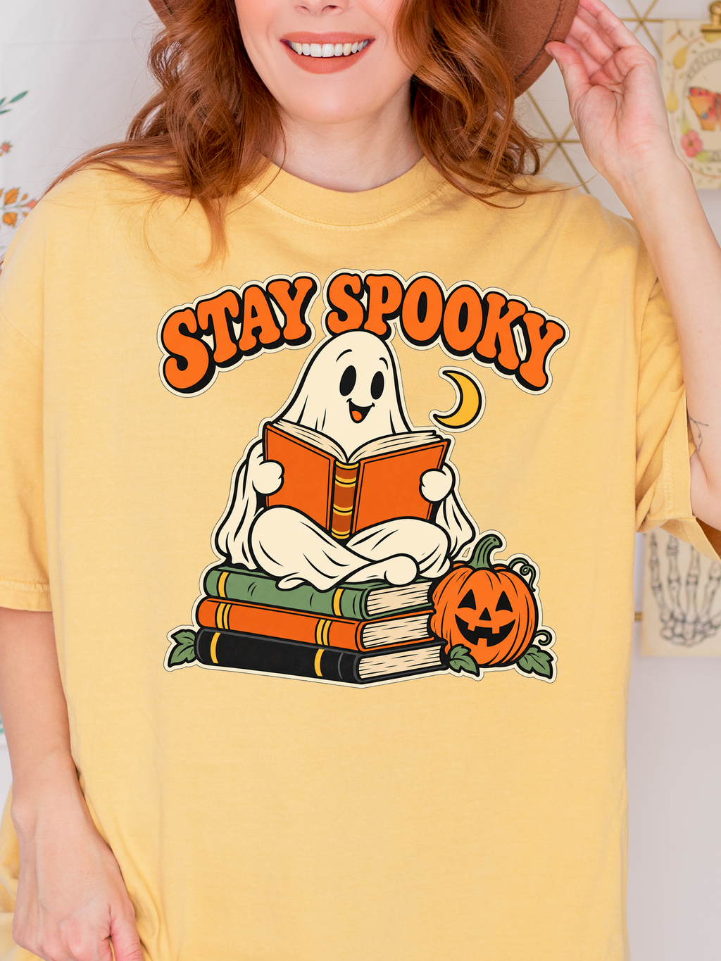 Ghost Reading Club Halloween T-Shirt, Stay Spooky, Comfort Colors