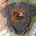 Vampire Dachshund Halloween T-Shirt, Stay Spooky Retro 1950s Cartoon, Pumpkin Candy Bucket, Comfort Colors