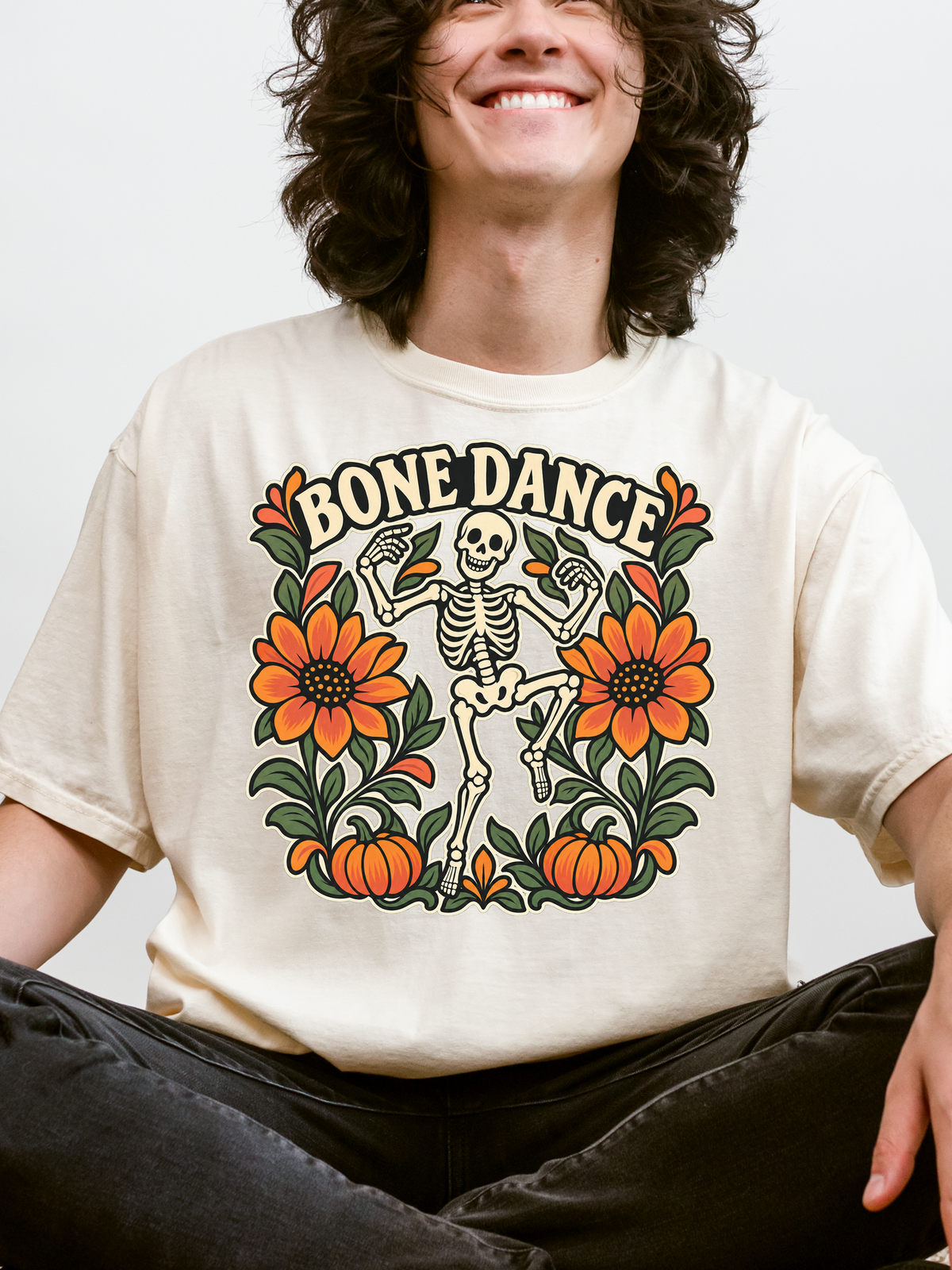 Halloween T-Shirt, Bone Dance Skeleton, Comfort Colors