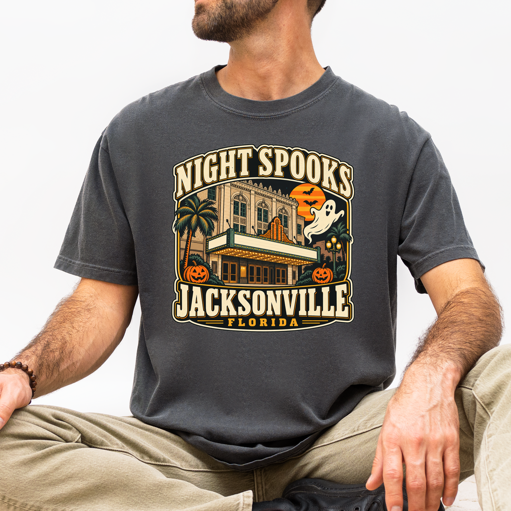 Jacksonville Halloween T-shirt, Florida Theatre Ghost and Pumpkins, Retro Florida Souvenir, Comfort Colors