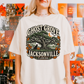 Jacksonville Halloween T-Shirt, Treaty Oak Black Cat and Pumpkin Folk Art, Florida Souvenir, Comfort Colors