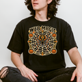 Spider Web Halloween T-Shirt, Web Magic Art Deco Mandala, Pumpkin Medallions, Comfort Colors Spooky Season