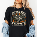 Charlotte Halloween T-Shirt, Historic Rosedale Black Cat and Pumpkin Folk Art, North Carolina Comfort Colors