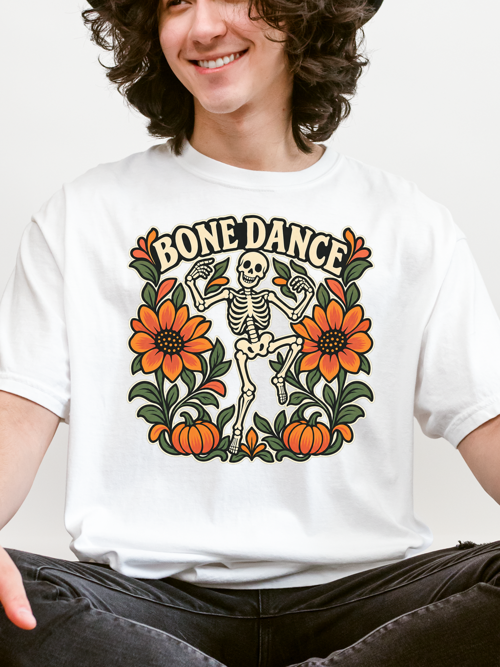 Halloween T-Shirt, Bone Dance Skeleton, Comfort Colors