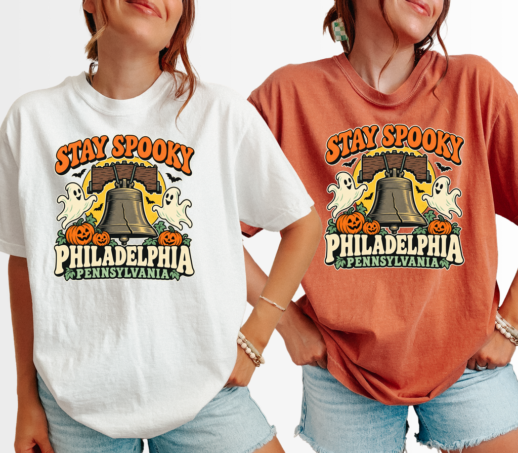 Philadelphia Halloween T-shirt, Liberty Bell Ghosts, Retro Pennsylvania Souvenir, Comfort Colors Spooky Season