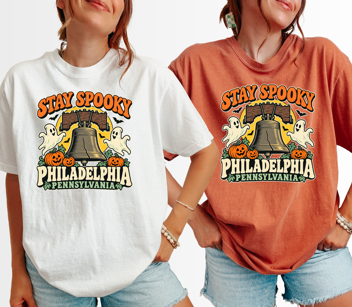 Philadelphia Halloween T-shirt, Liberty Bell Ghosts, Retro Pennsylvania Souvenir, Comfort Colors Spooky Season