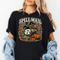Witch Mailbox Halloween T-Shirt, Spell Mail with Pumpkin, Woodcut Folk Art, Comfort Colors Spooky Season