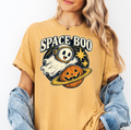 Ghost Astronaut Halloween T-Shirt, Space Boo Pumpkin Planet, Celestial Antique Line Art, Comfort Colors