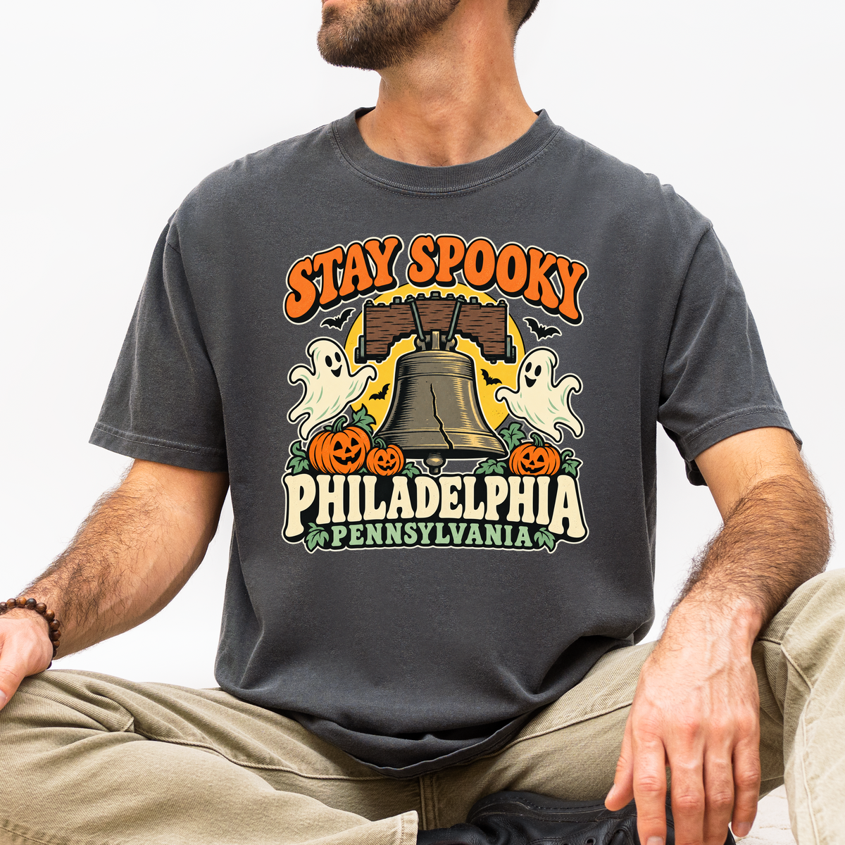 Philadelphia Halloween T-shirt, Liberty Bell Ghosts, Retro Pennsylvania Souvenir, Comfort Colors Spooky Season