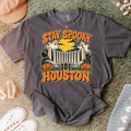 Houston Halloween T-Shirt, Gerald D. Hines Waterwall, Retro Ghost and Pumpkin Art, Comfort Colors Texas Souvenir