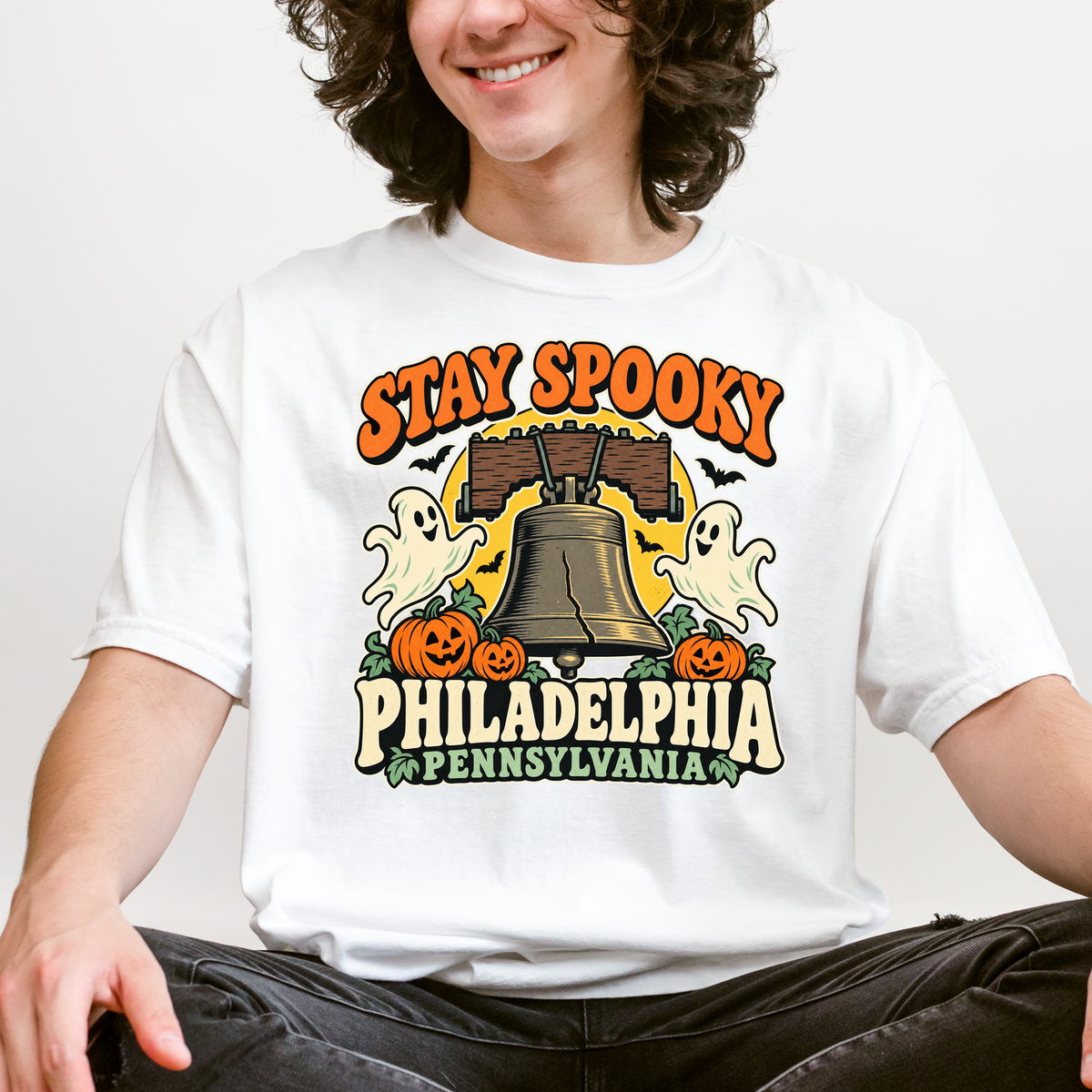 Philadelphia Halloween T-shirt, Liberty Bell Ghosts, Retro Pennsylvania Souvenir, Comfort Colors Spooky Season