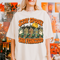 San Francisco Halloween T-Shirt, Painted Ladies Ghosts, Retro Pumpkin Art, Comfort Colors California Souvenir