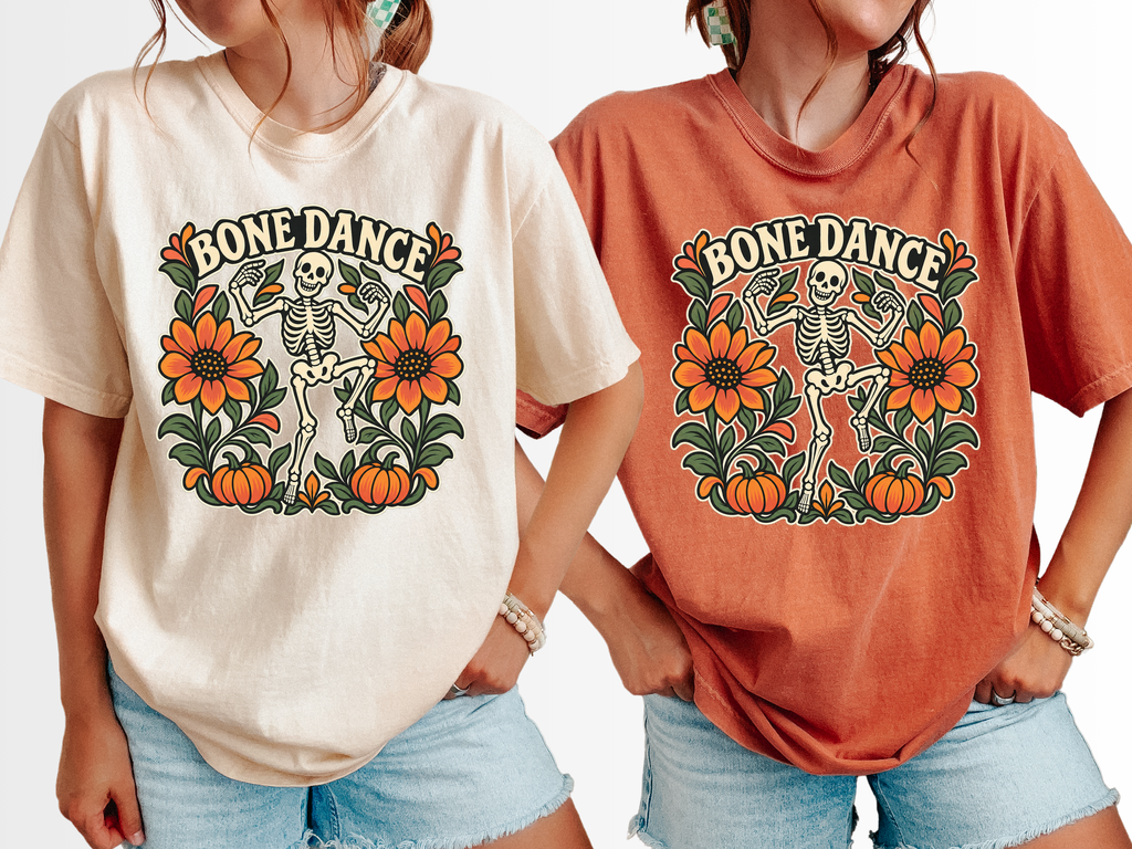 Halloween T-Shirt, Bone Dance Skeleton, Comfort Colors