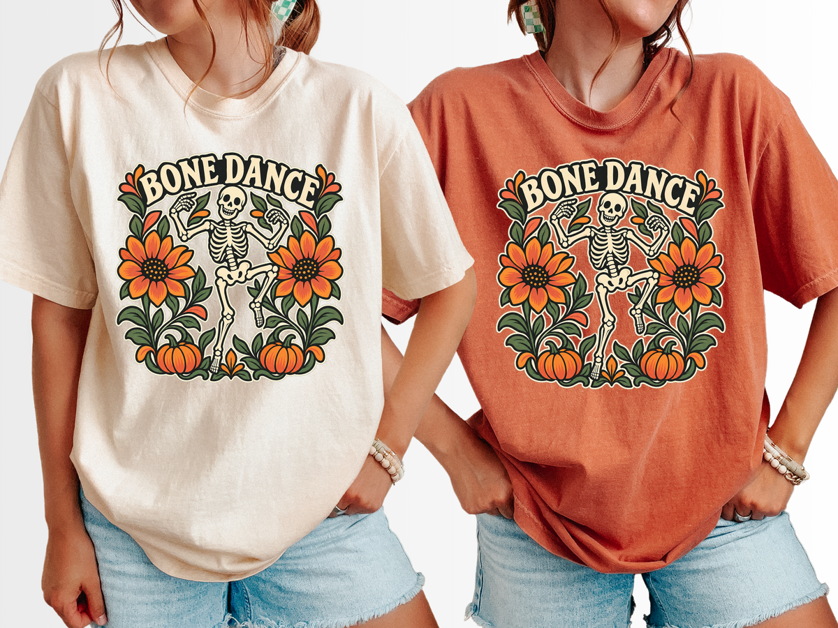 Halloween T-Shirt, Bone Dance Skeleton, Comfort Colors