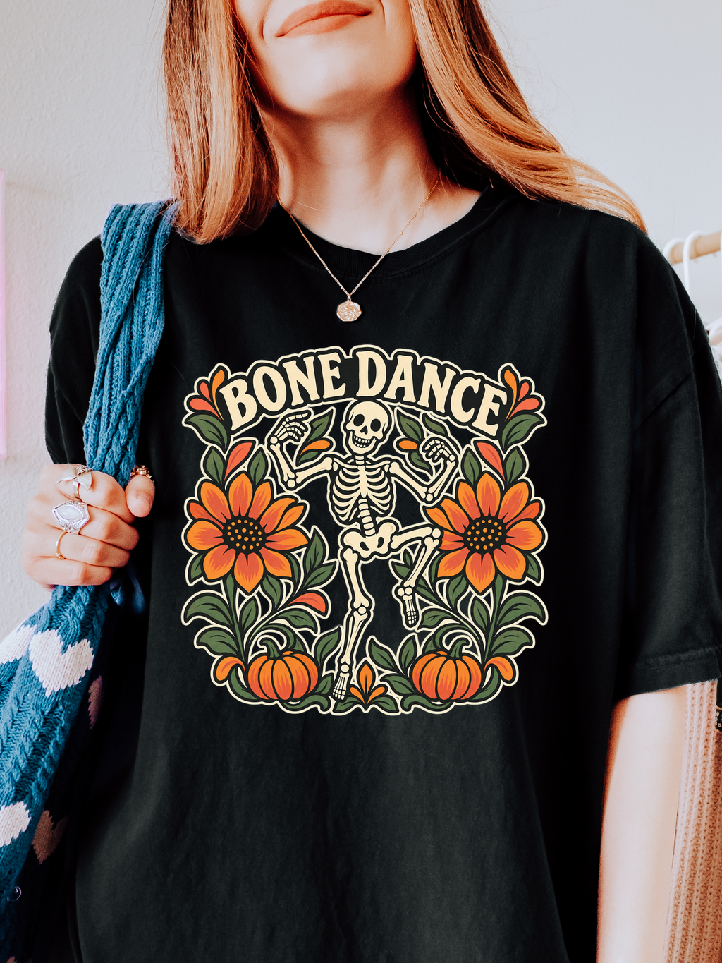 Halloween T-Shirt, Bone Dance Skeleton, Comfort Colors